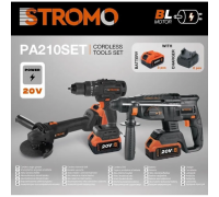 Акумуляторний набір Stromo PA210SET 3в1 Professional (з 3шт АКБ 4А/г і ЗП) Кейс