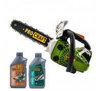 Бензопила Procraft K300S + Олива Procraft для ланцюга 1 л + Олива Procraft моторна 2-тактна 1 л