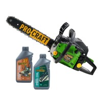 Бензопила Procraft GS50/2(2ш+л) + Олива 2T 1л + Олива для ланцюга Procraft 1л