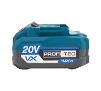 Акумуляторна батарея PROFI-TEC PT2040VX POWERLine (20 В / 4.0 Аг, високострумова, з індикатором)