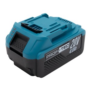 Акумуляторна батарея PROFI-TEC PT2040EP POWERLine (20 В / 4.0 Аг, високострумова, з індикатором)