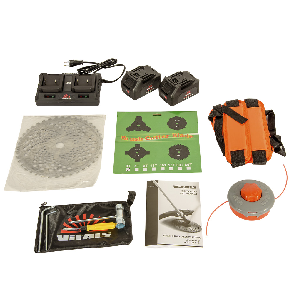 Електрокоса акумуляторна Vitals AZT 36100-1n Kit